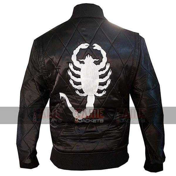 Mens Black Ryan Gosling Drive Scorpion Jacket