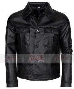 Elvis Presley Black Leather Jacket For Men