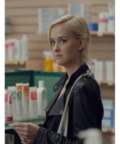 Alternative view of Entanglement Jess Weixler Black Leather Biker Jacket