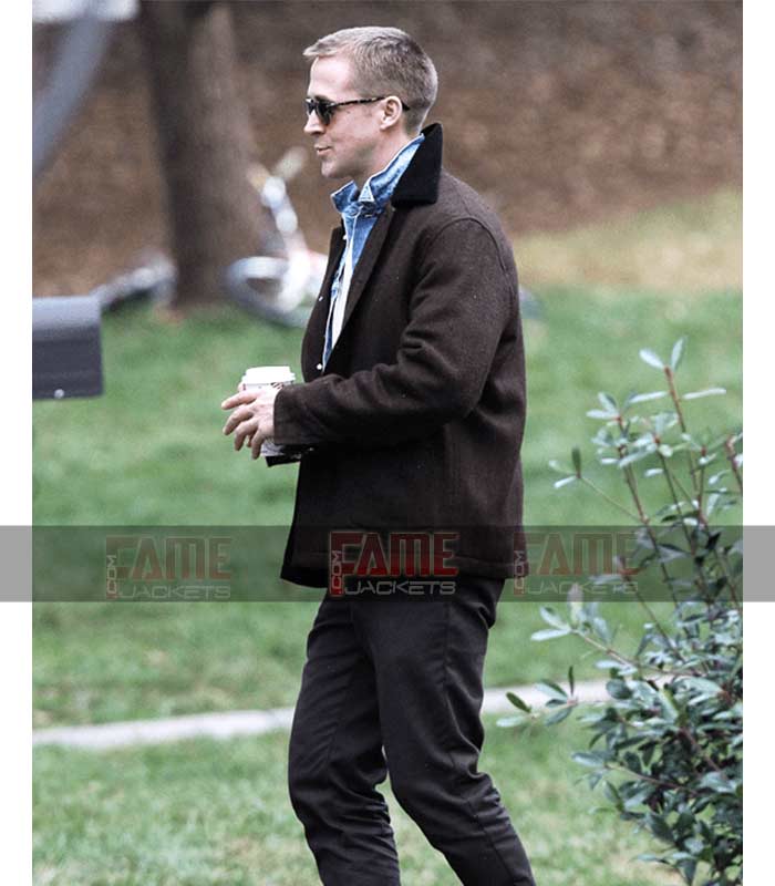 Ryan Gosling First Man Brown Wool Winter Jacket For Men