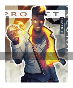 Valorant Game Phoenix Men White Genuine Leather Costume