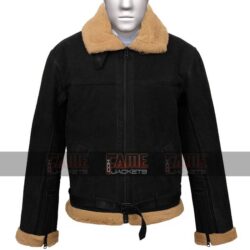 Mens Flying Aviator Suede Leather Jacket