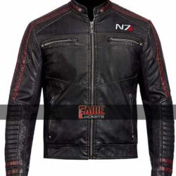 N7 Jacket of Mass Effect in Real Black Sheepskin