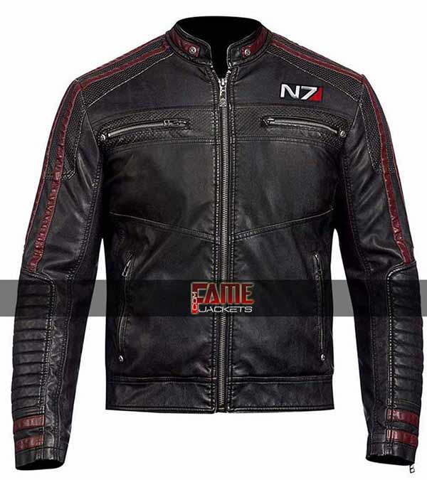 N7 Jacket of Mass Effect in Real Black Sheepskin