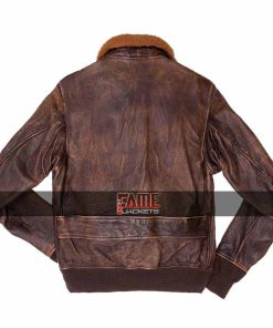 Alternative view of G1 Flight Jacket in Real Brown Cowhide Leather