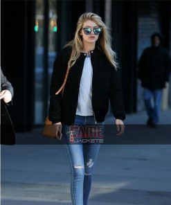 Gigi Hadid Women Casual Black Cotton Jacket