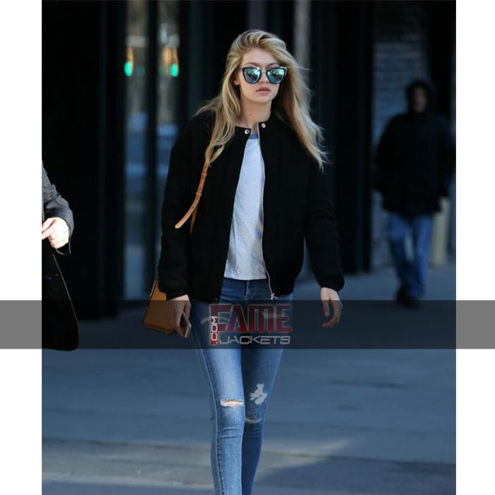Gigi Hadid Women Casual Black Cotton Jacket