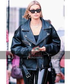 Hailey Baldwin Casual Style Biker Baggy Jacket