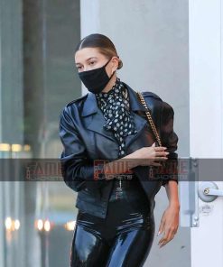 Alternative view of Hailey Bieber Vintage Black Sheepskin leather Women Jacket