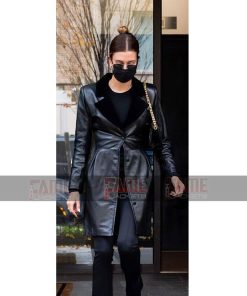 Alternative view of Hailey Rhode Vintage Black Slim Fit Leather Coat For Women