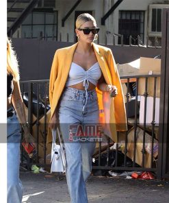 Alternative view of Hailey Rhode Bieber Yellow Wool Women's Winter Coat