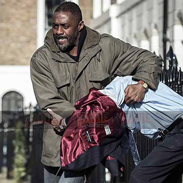 Idris Elba Winter Cotton Jacket With Fur Hood