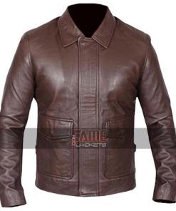 Men's Brown Vintage Genuine Leather Jacket- Indiana Jones
