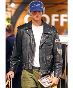 Jacob Elordi Avirex Daytona To L.A Black Leather Jacket