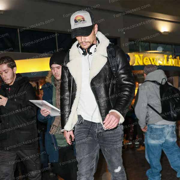 James Franco B3 Shearling Black Real Leather Winter Jacket For Men