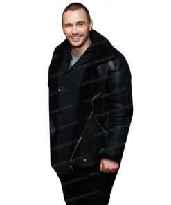 James Franco Fur B3 Black Men Winter Leather Jacket