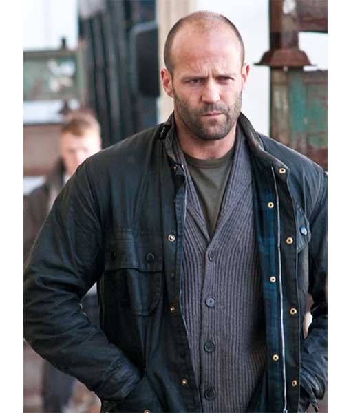 Jason Statham Black Leather Jacket From Blitz