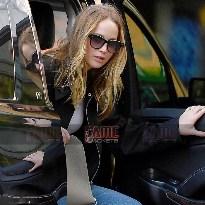 Jennifer Lawrence Black Cotton Jacket