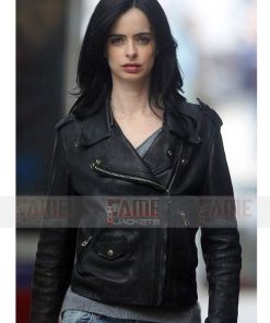 Jessica Jones Krysten Ritter Black Leather Slim Fit Jacket