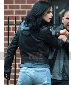 Alternative view of Jessica Jones Krysten Ritter Black Leather Slim Fit Jacket