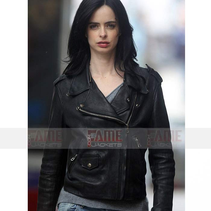 Jessica Jones Krysten Ritter Black Leather Slim Fit Jacket