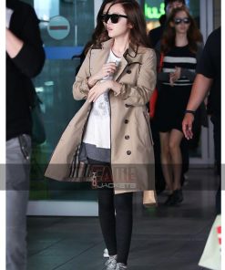 K-Pop Celebrity Jessica Jung Brown Cotton Overcoat