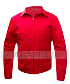 Jim Stark Red Cotton Bomber Jacket For Men