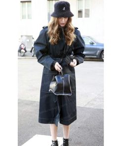 Alternative view of Josephine Skriver Black Cotton Tall Trench Coat