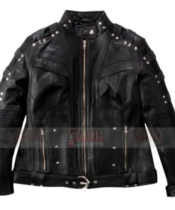 Alternative view of Katie Cassidy Black Canary Leather Slim Fit Jacket Arrow Season 5