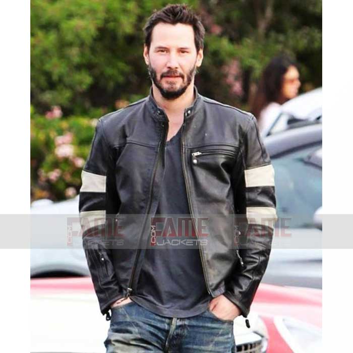 Keanu Reeves Mens Black Motorcycle Jacket