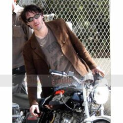 Keanu Reeves Mens Casual Tan Suede Blazer