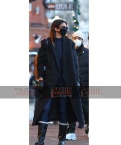 Kendall Jenner Womens Black Wool Double Breasted Winter Coat