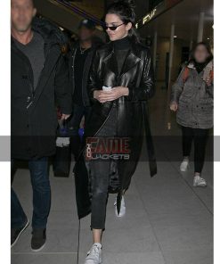 Alternative view of Kendall Jenner Black Leather Winter Coats Women
