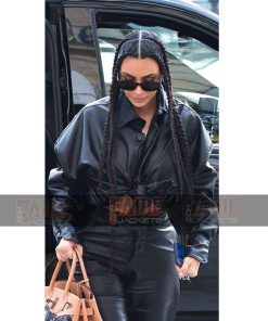 Alternative view of Kim Kardashian Women's Black Stylish Leather Shirt
