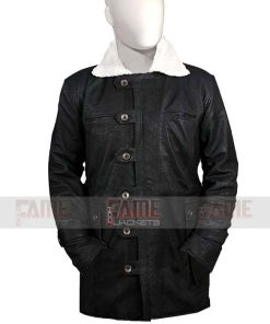 Bane Coat Real Black Leather Fur Coat Of Batman Dark Knight