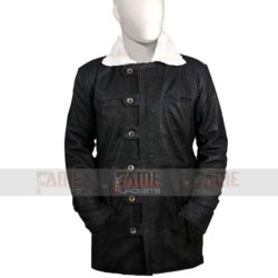Bane Coat Real Black Leather Fur Coat Of Batman Dark Knight