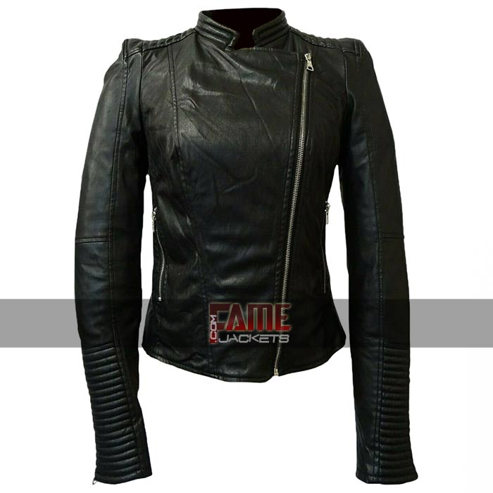Women's Black Cafe Racer Leather Jacket