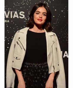 Alternative view of Lucy Hale White Cropped Leather Jacket