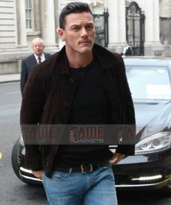 Luke Evans Mens Casual Brown Suede Leather Dracula Untold Jacket