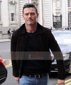 Alternative view of Luke Evans Mens Casual Brown Suede Leather Dracula Untold Jacket