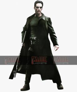 Matrix Trench Coat Of Neo Costume In Real Black Leather