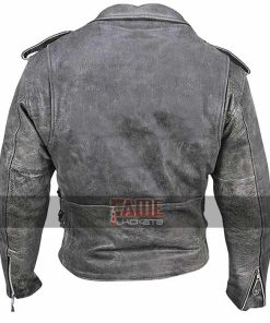 Alternative view of Mens Distressed Black Leather Jacket