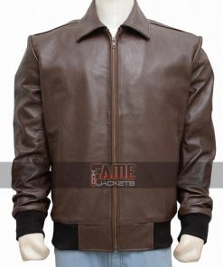 Men's Casual Brown Genuine Leather Jacket