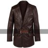 Men's Classic Real Brown Leather Blazer