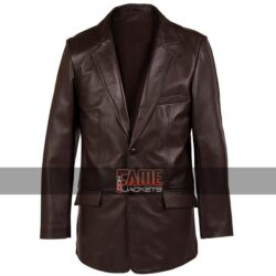 Men's Classic Real Brown Leather Blazer