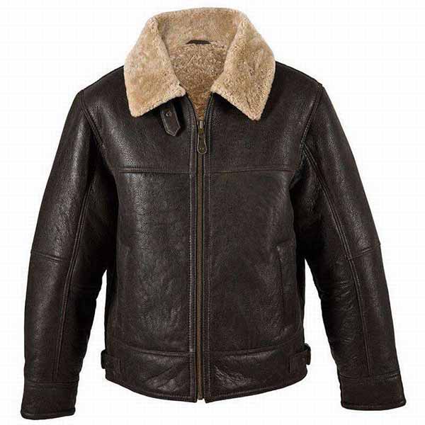 Men's Shearling Aviator Jacket in Genuine Leather