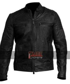 Men's Vintage Cafe Racer Distressed Leather Jacket