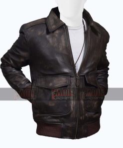 Alternative view of Men's A2 Flight Bomber Leather Jacket