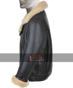 Alternative view of Men's Aviator Jacket Black in Real Leather for Winters