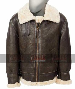 Mens B3 Bomber RAF Aviator Shearling Brown WW2 Leather Jacket